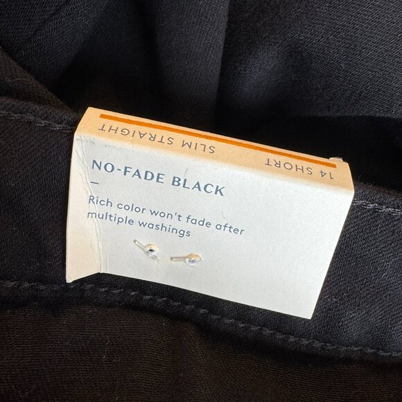 NWT BLACK HIGH RISE SLIM STRAIGHT JEANS  14 PETITE     #H - Picture 6 of 11